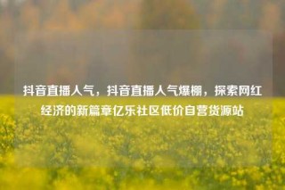 抖音直播人气，抖音直播人气爆棚，探索网红经济的新篇章亿乐社区低价自营货源站