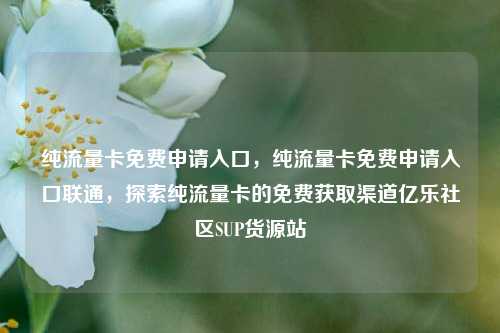 纯流量卡免费申请入口，纯流量卡免费申请入口联通	，探索纯流量卡的免费获取渠道亿乐社区SUP货源站  第1张