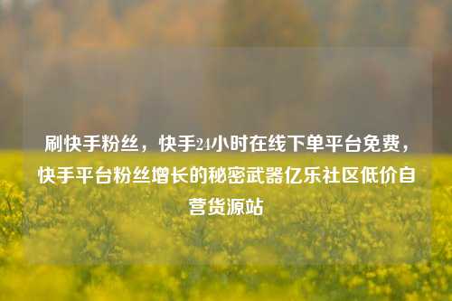 刷快手粉丝，快手24小时在线下单平台免费	，快手平台粉丝增长的秘密武器亿乐社区低价自营货源站  第1张