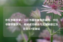 小红书播放量，小红书播放量有收益吗，小红书播放量飙升，揭秘成功秘诀与流量秘籍亿乐社区SUP货源站