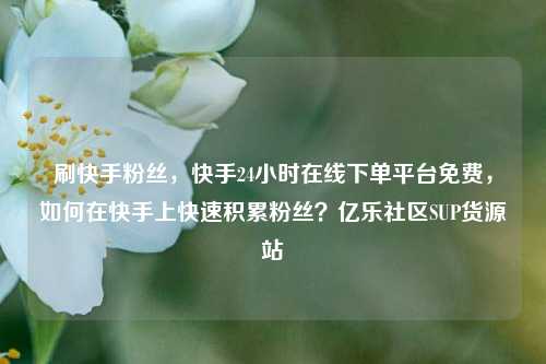 刷快手粉丝，快手24小时在线下单平台免费	，如何在快手上快速积累粉丝？亿乐社区SUP货源站  第1张